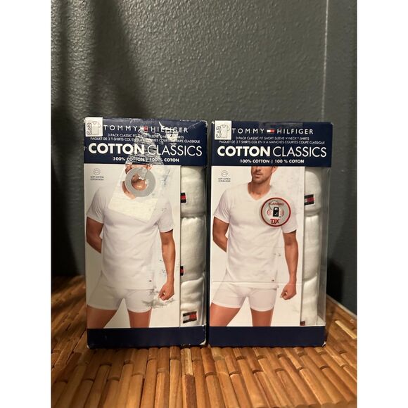 NEW Tommy Hilfiger Men's 3 Pack Crew Neck T-Shirts White Cotton Classics - Large - Picture 1 of 7